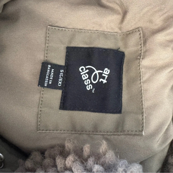 Art Class Girls Sherpa Coat Tan Small - Picture 3 of 3